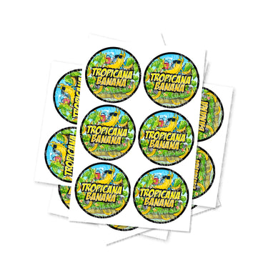 Tropicana Banana Circular Stickers - 2.5cm