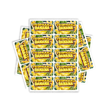 Tropicana Banana Rectangle / Pre - Roll Labels - Pre - Roll (10.16cm x 6.7cm)
