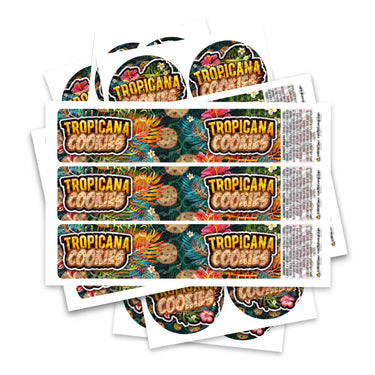 Tropicana Cookies Glass Jar / Tamper Pot Label - 50ml Tamper Strip Pot