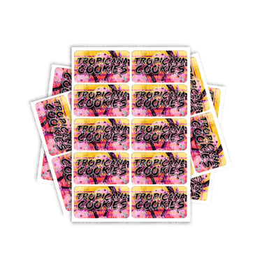 Tropicana Cookies Rectangle / Pre - Roll Labels - Pre - Roll (10.16cm x 6.7cm)