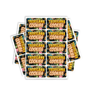 Tropicana Cookies Rectangle / Pre - Roll Labels - Pre - Roll (10.16cm x 6.7cm)