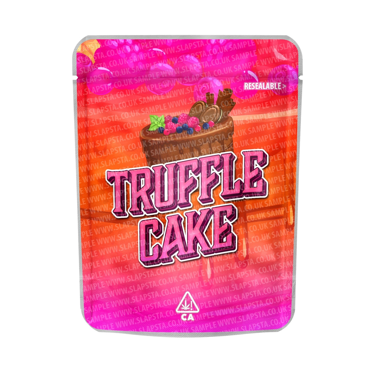 SLAPSTA Truffle Cake Mylar Pouches PreLabeled