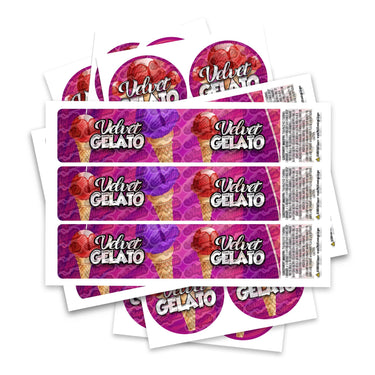 Velvet Gelato Glass Jar / Tamper Pot Label - 50ml Tamper Strip Pot