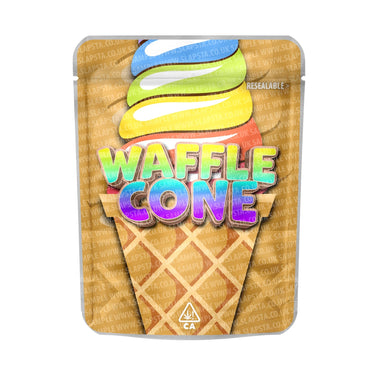 Waffle Cone Mylar Pouches Pre - Labeled - 3.5g (1/8oz)