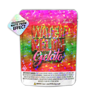 Watermelon Gelato SFX Mylar Pouches Pre - Labeled - 3.5g (1/8oz)