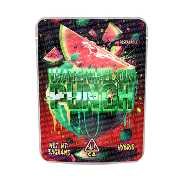 Watermelon Punch Mylar Pouches Pre - Labeled - 3.5g (1/8oz)