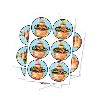 Wedding Cake Circular Stickers - 2.5cm