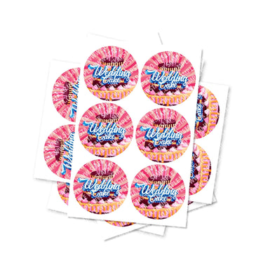Wedding Cake Circular Stickers - 2.5cm / 25pcs