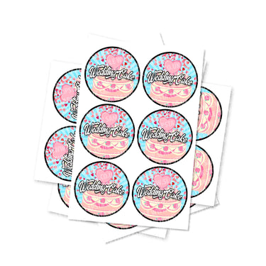 Wedding Cake Circular Stickers - 2.5cm
