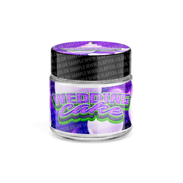 Wedding Cake Glass Jars Pre - Labeled - 3.5grams (1/8oz)