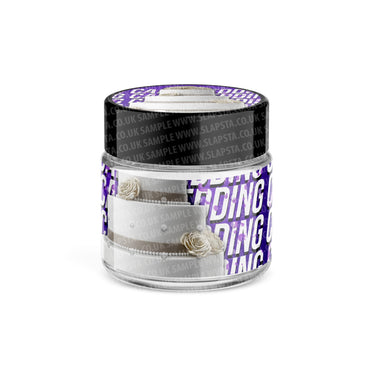 Wedding Cake Glass Jars Pre - Labeled - 3.5grams (1/8oz)