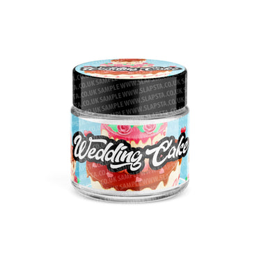Wedding Cake Glass Jars Pre - Labeled - 3.5grams (1/8oz)