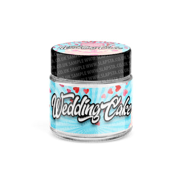 Wedding Cake Glass Jars Pre - Labeled - 3.5grams (1/8oz)