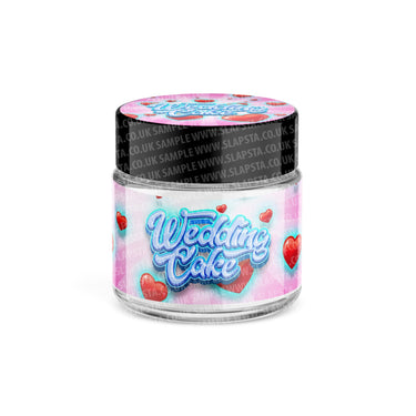 Wedding Cake Glass Jars Pre - Labeled - 3.5grams (1/8oz)