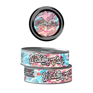 Wedding Cake Pre - Labeled 3.5g Self - Seal Tins - 60pcs
