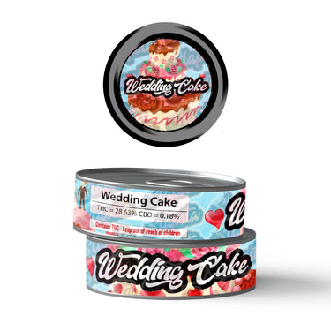 Wedding Cake Pre - Labeled 3.5g Self - Seal Tins - 60pcs