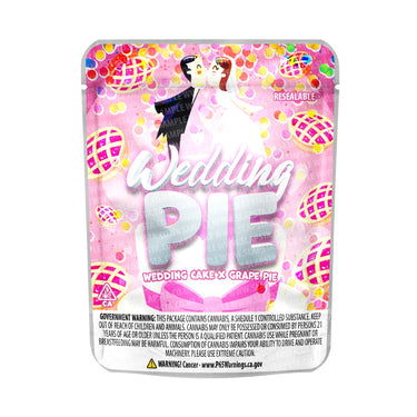 Wedding Pie Mylar Pouches Pre-Labeled - 3.5g (1/8oz) / No / 16pcs