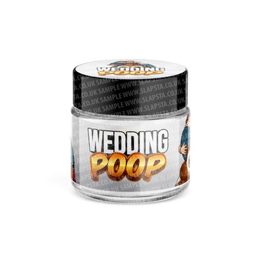 Wedding Poop Glass Jars Pre - Labeled - 3.5grams (1/8oz)