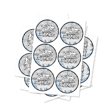 White Buffalo Circular Stickers - 2.5cm