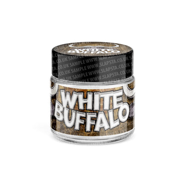 White Buffalo Glass Jars Pre - Labeled - 3.5grams (1/8oz)