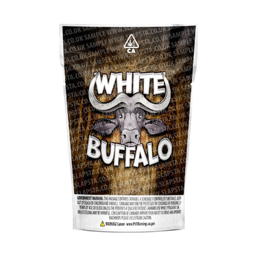 White Buffalo Mylar Pouches Pre-Labeled - 3.5g (1/8oz) / No / 16pcs