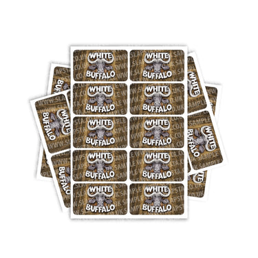 White Buffalo Rectangle / Pre - Roll Label - Pre - Roll (10.16cm x 6.7cm)