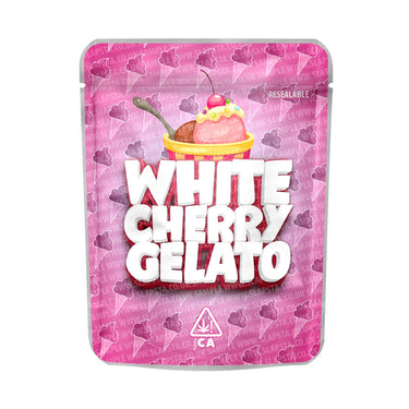 White Cherry Gelato Mylar Pouches Pre - Labeled - 3.5g (1/8oz)