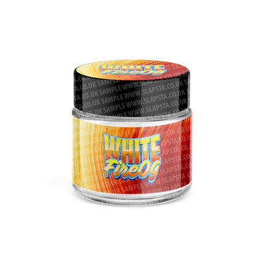 White Fire OG Glass Jars Pre - Labeled - 3.5grams (1/8oz)