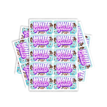 White Gelato Rectangle / Pre - Roll Labels - Pre - Roll (10.16cm x 6.7cm)