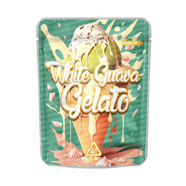 White Guava Gelato Mylar Pouches Pre - Labeled - 3.5g (1/8oz)
