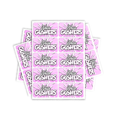 White Gushers Rectangle / Pre - Roll Label - Pre - Roll (10.16cm x 6.7cm)