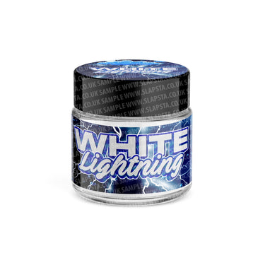 White Lightening Glass Jars Pre - Labeled - 3.5grams (1/8oz)
