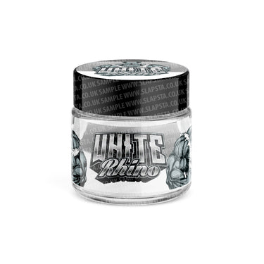 White Rhino Glass Jars Pre - Labeled - 3.5grams (1/8oz)