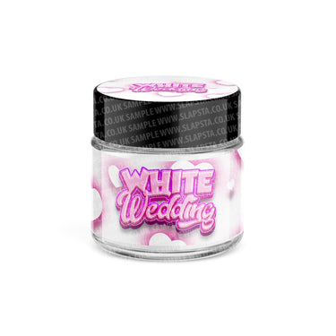 White Wedding Glass Jars Pre - Labeled - 3.5grams (1/8oz)