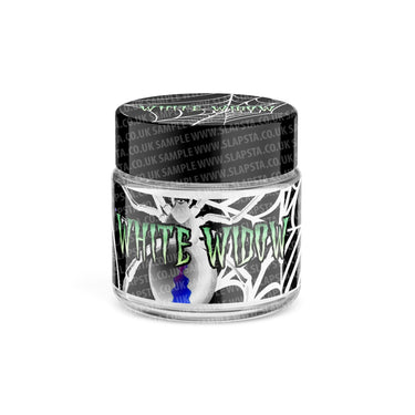 White Widow Glass Jars Pre - Labeled - 3.5grams (1/8oz)