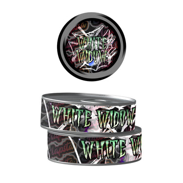 White Widow Pre - Labeled 3.5g Self - Seal Tins - 60pcs