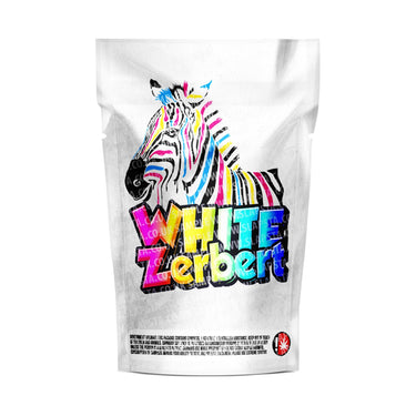 White Zerbet Mylar Pouches Pre-Labeled - 3.5g (1/8oz) / No / 16pcs