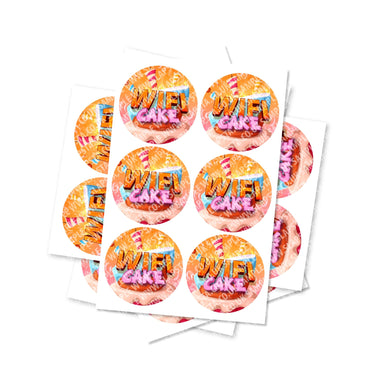 Wifi Cake Circular Stickers - 2.5cm / 25pcs