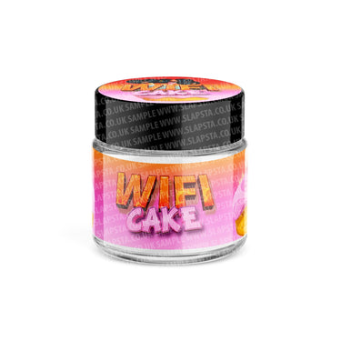 Wifi Cake Glass Jars Pre - Labeled - 3.5grams (1/8oz)