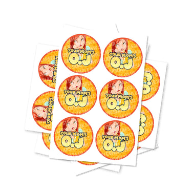 Your Moms OJ Circular Stickers - 2.5cm