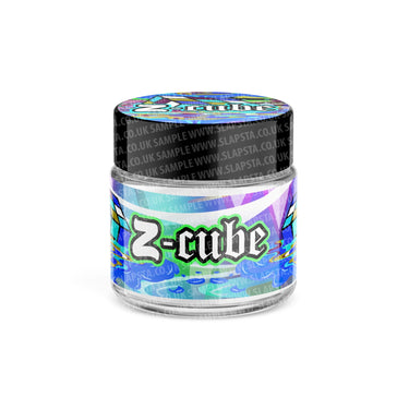 Z Cube Glass Jars Pre - Labeled - 3.5grams (1/8oz)