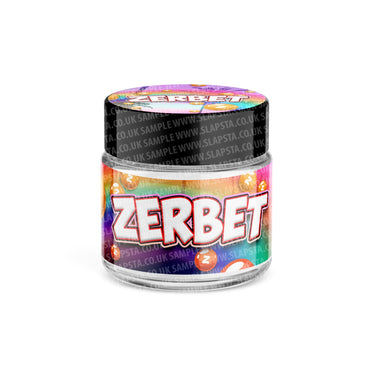 Zerbet Glass Jars Pre - Labeled - 3.5grams (1/8oz)