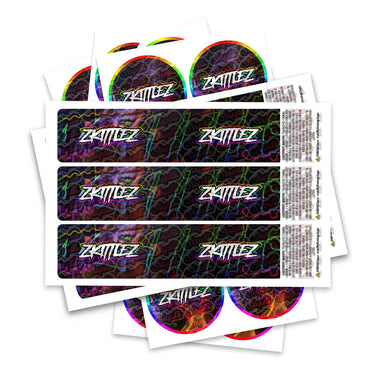 Zkittlez Glass Jar / Tamper Pot Label - 50ml Tamper Strip Pot