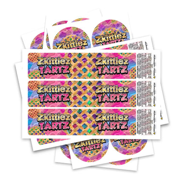 Zkittlez Tartz Glass Jar / Tamper Pot Label - 50ml Tamper Strip Pot