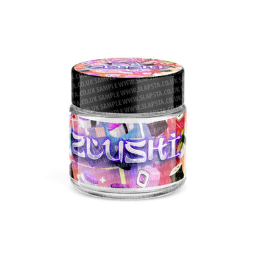 Zlushi Glass Jars Pre - Labeled - 3.5grams (1/8oz)