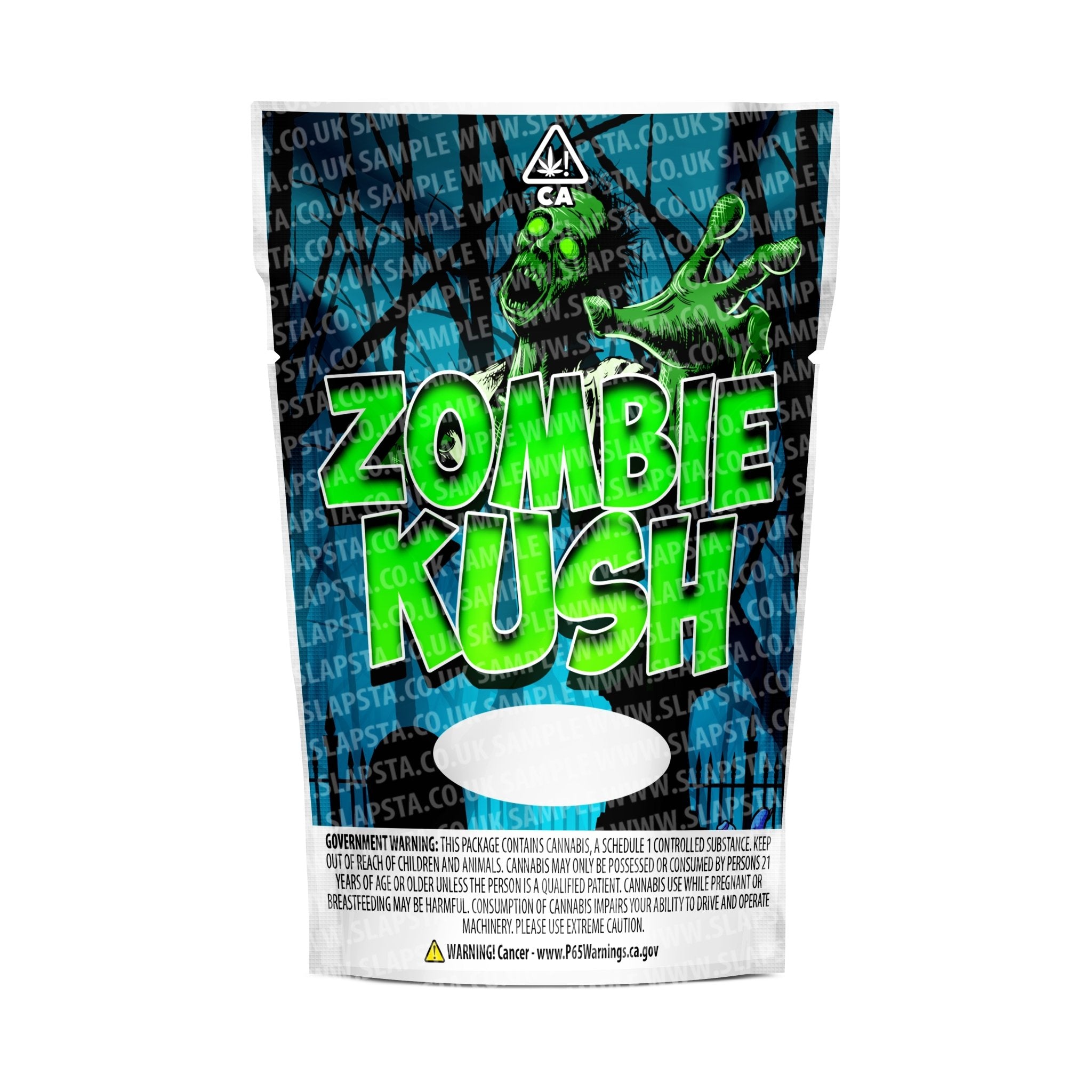 SLAPSTA - Zombie Kush Mylar Pouches Pre-Labeled