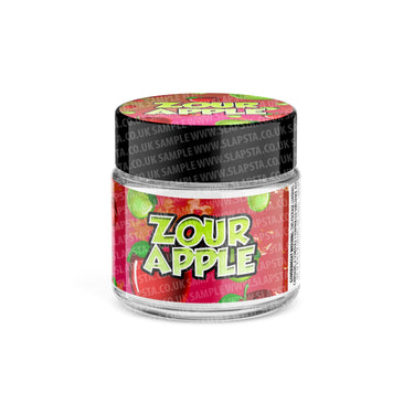 Zour Apple Glass Jars Pre - Labeled - 3.5grams (1/8oz)