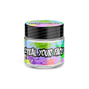 Zteal Your Face Glass Jars Pre - Labeled - 3.5grams (1/8oz)