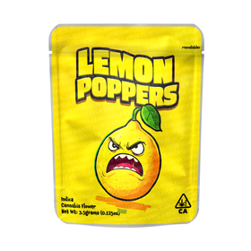 Lemon Popperz Mylar Pouches Pre-Labeled