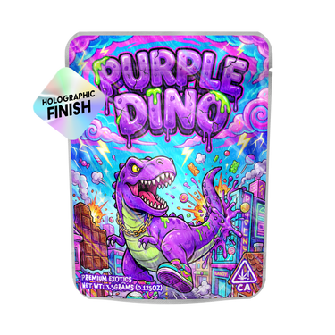 Purple Dino Mylar Sticker Packs